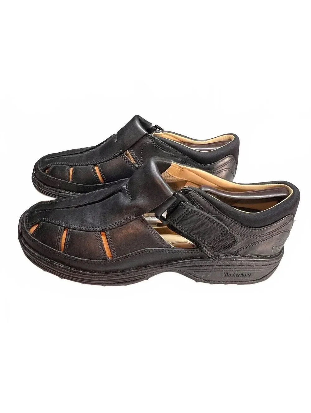 Timberland Altamont Fisherman Sandals 10M Black Leather Slip On Gorpcore Granola
